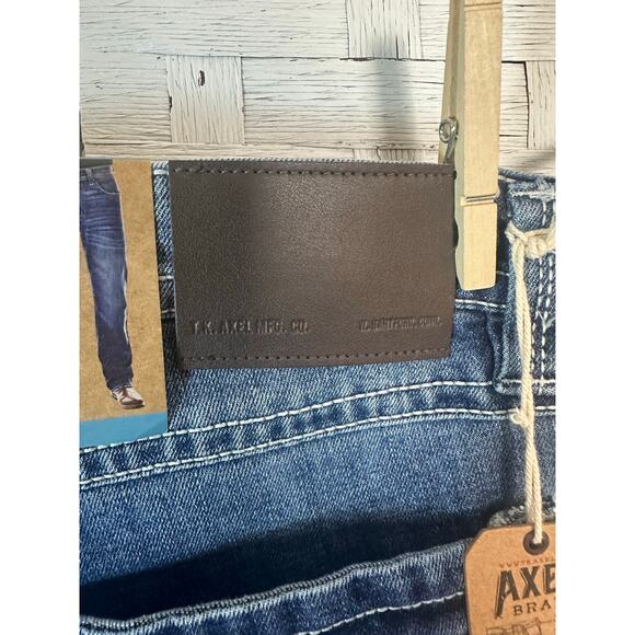 Axel men’s jeans slim boot cut light wash distressed casual denim western - Picture 10 of 16